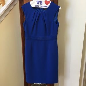 Tahari royal blue sleeveless dress